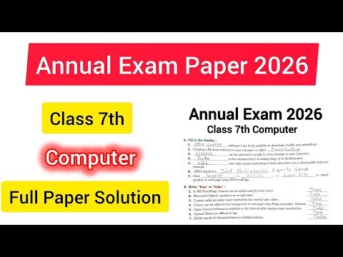 Class 7 Computer Annual Exam Question Paper 2026 | 7th Class Computer Paper Solution ‪@LearningYT24‬