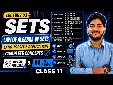 Sets | Lecture 3 | Law of Algebra of Sets | Class 11 Maths | JEE Main and Advanced