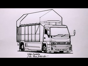 Menggambar Truk Isuzu Elf Macan, Cara Menggambar Truk,Modifikasi Truk