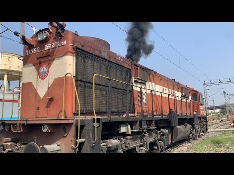 Alco startup disel locomotive #alcolocomotive #indianrailways #virralvideo #railwaystation