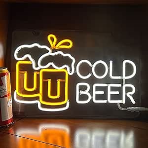 Neon Beer Signs For Beer Bar Pub,Neon Signs for Wall Decor,11 * 16.5 Inch Beer Decoration For Man Cave,remote controller include