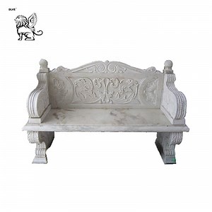 [Hot Item] Luxury Garden Stone Bench White Marble Bench Seat Mbg-27