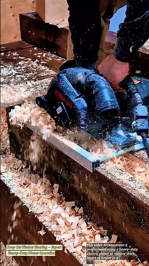 Deep Cut Timber Shaving – Expert Heavy-Duty Planer Operation