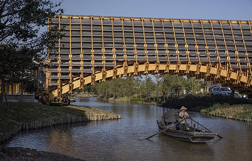 Timber Bridge in Gulou Waterfront, Guangdong, China by LUO studio