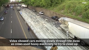 58K views · 838 reactions | A highway was forced to partially close after a truck crashed and spilled Alfredo sauce onto the road. Video from the scene shows crews using heavy machinery to remove the damaged truck and clean up the street. >> wpxi.tv/3AzVJdW | WPXI-TV Pittsburgh | Facebook