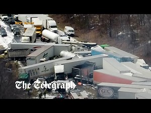 Dramatic moment 50 cars pile-up on Pennsylvania motorway in US