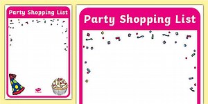 Party Shopping List