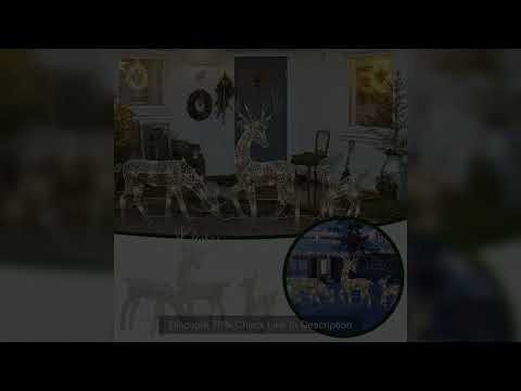 2025 Iron Art Elk Deer Christmas Garden Decoration With LED Light Glowing Glitter Reindeer Xmas Home