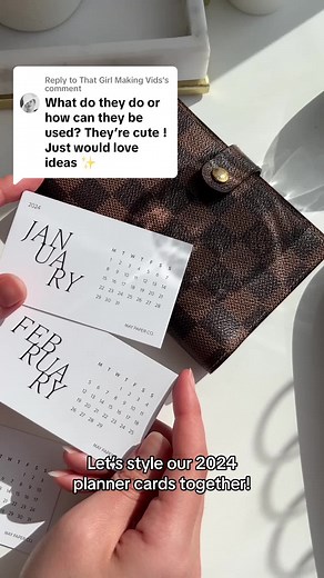 Replying to @That Girl Making Vids I got a question from a viewer who asked how to use the planner cards, so let's unbox and style our 2024 planner cards together! Planner/journalling cards are an easy way to personalise your planner, as well as add functionality and inspiration. These will be dropping on our site in 2 more days, along with the rest of our 2024 collection. How and where do you like to use your planner cards? Share your ideas with the rest of us below! 👇 #plannercards #plannerto