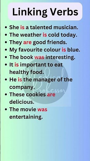 Linking Verbs in English Grammar #shorts #english #grammar