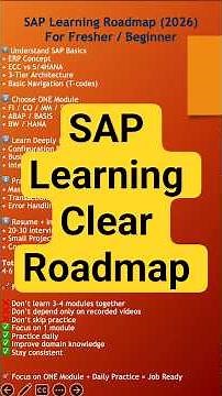 SAP Learning Clear Roadmap(2026 Guide) For Beginner|Must Watch#sap #learnsap #youtube #sapcareer