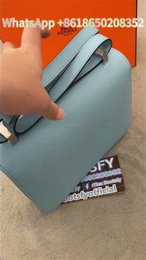 Unboxing Hermès Mini Constance 18 – Bleu Celeste Epsom & Palladium Hardware | Holy Grail Luxury? 👜💙