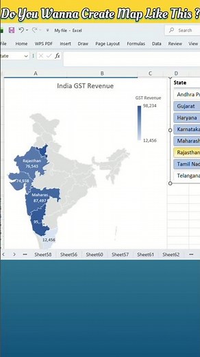 Create Map Chart in Excel| Create Interactive Dashboard Easily. #excel_analyticsa2z #shorts