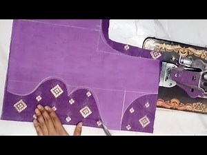 Boat neck blouse design/ back neck blouse cutting and stitching/ blouse design