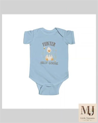 Custom Baby Bodysuit Silly Goose Print Nursery Animal Baby Clothes Custom Infant Outfit Spring Ph...