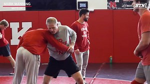 20K views · 93 reactions | "When I tie up my shoes I'm serious. " - Coach Manning Looks like we have a serious Nebraska Wrestling practice today with Coach Manning Mic'd Up.  | Big Ten Network | Facebook