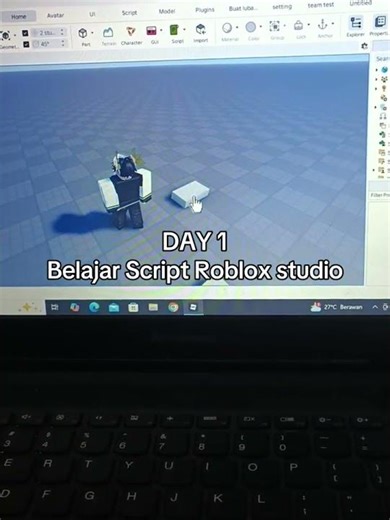 Day 1 Belajar script roblox studio #fyp #shorts #roblox #robloxstudio