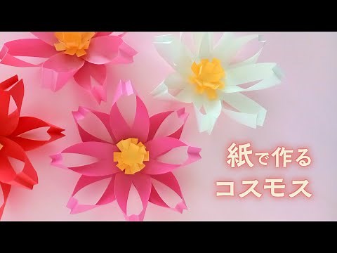 How to make cute paper cosmos flowers/wall decoration etc.