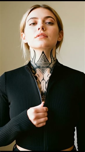 Neck Tattoo Reveal || Graceful Move by a Tattooed Woman #inkspirationlab #tattoo #tattoofun