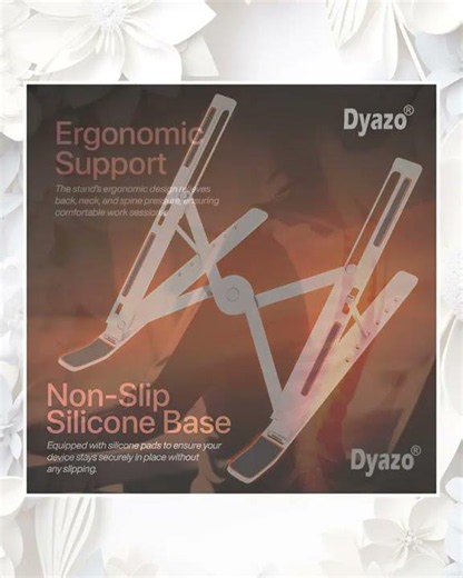 Dyazo Silver 6 Angles Ergonomic Adjustable Aluminum Laptop Stand