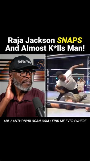 31K views · 485 reactions | Raja Jackson, the son of MMA fighter Rampage Jackson, nearly beat a small promotion wrestler to death on live stream in Los Angeles. Raja and Rampage are both streamers on an up-and-coming platform as well as professional MMA fighters. During a stream, Raja was introduced to a wrestlers from a small promotion, the WWE ID-affiliated "KnokX Pro Wrestling Academy". . . . #rajajackson #rampagejackson #wrestling #fight #streaming | Anthony Brian Logan - ABL | Facebook