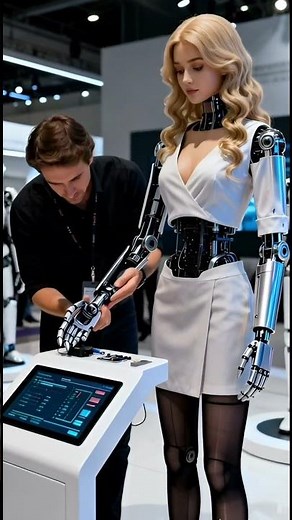 Engineer Tests a Companion Robot’s Arm at the Robotics Expo 2025 🤖✨