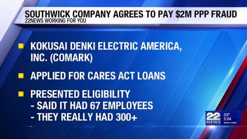 Southwick company to pay $2 million to settle PPP loan fraud allegations