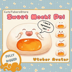 Cute Mochi Vtuber Avatar, Fully Rigged Live2d Avatar, Vtube Studio Model, Ready to Use, Commercial Use, Live2d Model, Full Body, Mochi - Etsy