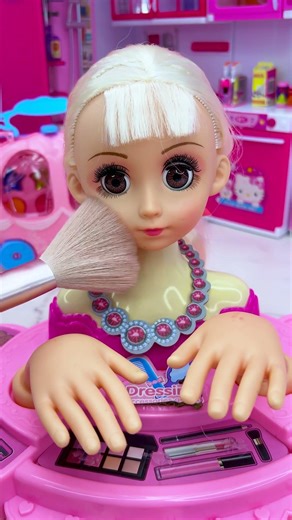 Satisfying With Unboxing Doll Hair & Makeup Set Toys, ASMR Video #shorts