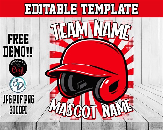 Baseball Mom & Team Shirt Design Editable Template | CORJL Custom Baseball Apparel for T-shirts, Hats, Gear Bags | Champions Playoffs PNG - Etsy