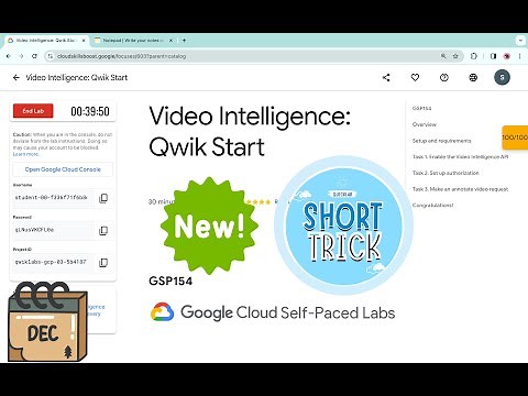 [NEW] Video Intelligence: Qwik Start || #qwiklabs || #GSP154 || [With Explanation🗣️]