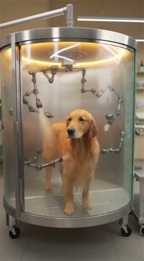 Dog washing robot