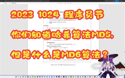 你们知道哈希算法MD5, 但是什么是MD6算法？VTuber VTB VUP [2023 年1024 程序员节]