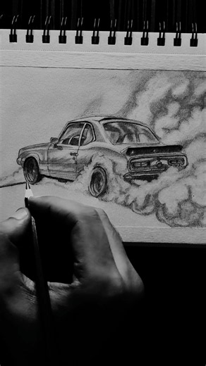 Realistic Car Drawing in Pencil | Step-by-Step Sketch Process 🚗✏️ #car #cardesign