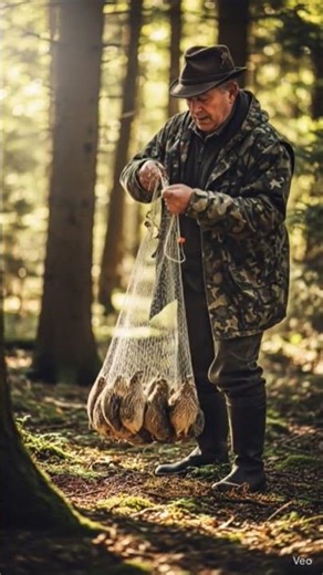 A Hunter🌹 Catching Quails in❤️ the Forest❤️