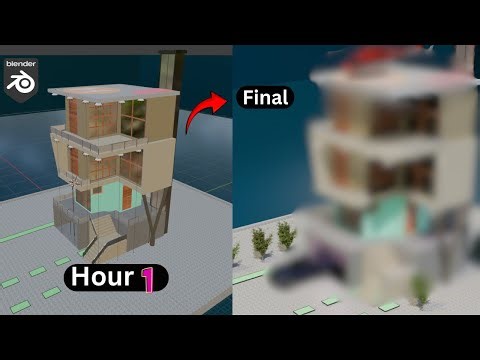 Before & After in Blender – My Full 3D House Creation Journey