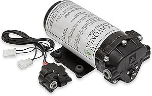 GROWONIX BP-1530-1/4" Booster Pump, Up To 720GPD Gallons Per Day @ 1:1 Ratio, RO Pump for the EX200, GX150, GX200, EX400 Reverse Osmosis Systems, 80 PSI, High Pressure Cutoff, Adjustable