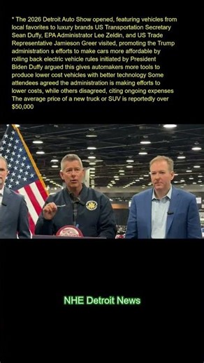 The 2026 Detroit Auto Show opened, featuring vehicles from local favorites to luxury brands. U.S. Tr