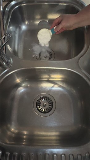 Making the drains smell fresh. Who knows if this trick actually works?!? #cleaning #cleantok #kitchensink #cleanwithme #kitchencleaning