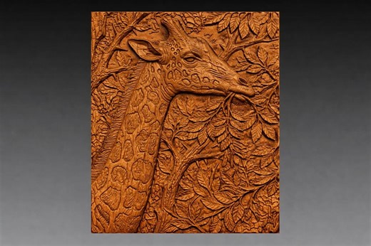 Giraffe Eating Leaves 3D Relief STL File, Safari Wildlife CNC Wood Carving (digital Download) - Etsy UK