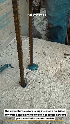 Epoxy Rebar Anchoring Demo | Strong Concrete Reinforcement #construction #epoxy #rebar
