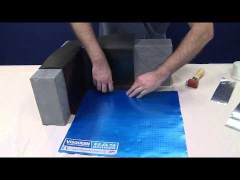 Jointing a membrane to a preformed corner unit with Visqueen Gas Barrier