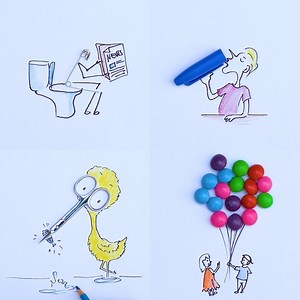 16M views · 18K reactions | 16 CREATIVE DRAWINGS USING EVERYDAY OBJECTS | MetDaan | Facebook