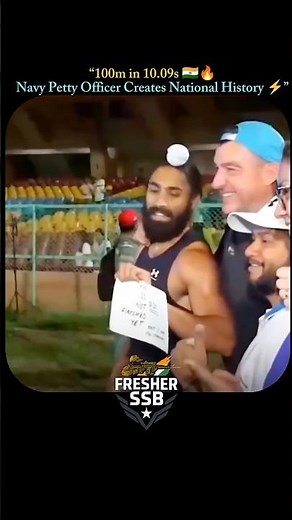 “100m in 10.09s 🇮🇳🔥Navy Petty Officer Creates National History ⚡”#army#navy#airforce#armylover