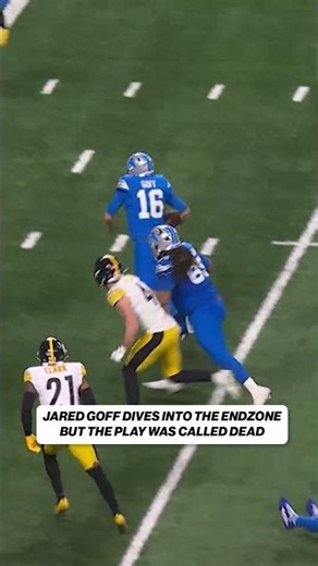 Jared Goff DIVES into the endzone but the played called dead 😳 #lions #football #NFL