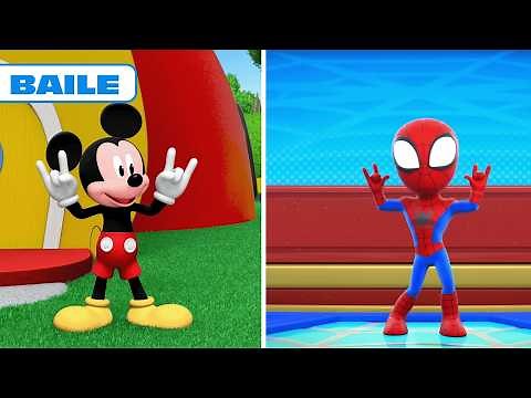 ¡Mickey Mouse y Spidey bailan juntos! ❤️🕸️ | Mickey+ Cortos | ‪@DisneyJuniorES‬
