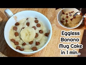 Eggless Banana Mug Cake in just 1 min - Microwave recipe