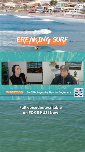 "Breaking Surf" host Alysse Dodge talks to local surf photographer, surfer and biologist Brandon Rowley about getting started with surf photography. The conversation is available now on the FOX 5/KUSI Now app, and you can catch it on the livestream a few more times this week, including at noon on Saturday and 9 p.m. on Sunday. | FOX 5 San Diego