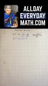 Learn to Use the Quadratic Formula in ~2 Minutes! This problem shows 2x² - 7x - 13 = -10. Before you can use the quadratic formula, you need the equation in standard form (ax² bx c = 0). Add 10 to both sides to get 2x² - 7x - 3 = 0. Now identify your values: a = 2, b = -7, and c = -3. Write out the quadratic formula: x = (-b ± √(b² - 4ac))/2a. Substitute your values carefully. Start with b² - 4ac under the square root. That's (-7)² - 4(2)(-3) = 49 - (-24) = 49 24 = 73. Now plug everything into t