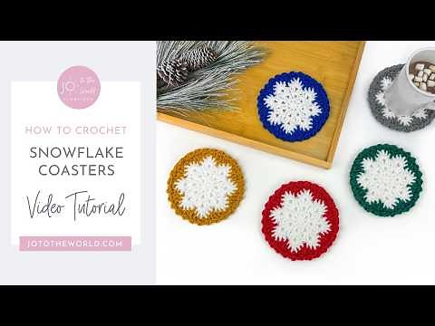 Crochet Snowflake Coasters & Matching Holder! A Quick & Easy Christmas Crochet Coaster Pattern